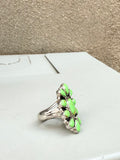 Vintage Green Turquoise Set Ring