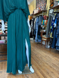 Satin Kimono Sleeve Maxi Dress