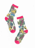 Jaws Aquatic Florals Shimmer Sheer Socks