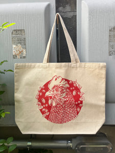 Chicken + Berries Canvas Tote Bag