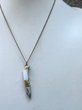Tiny Pearl Handle Knife Necklace on Brass Chain (length options)