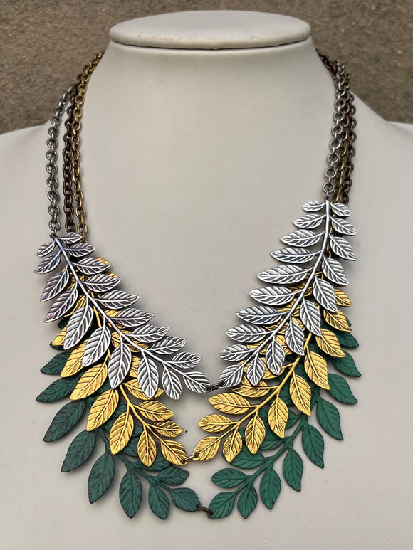 Leafy Collar Necklace (metal options)