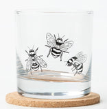 Bumble Bees Rocks Glass