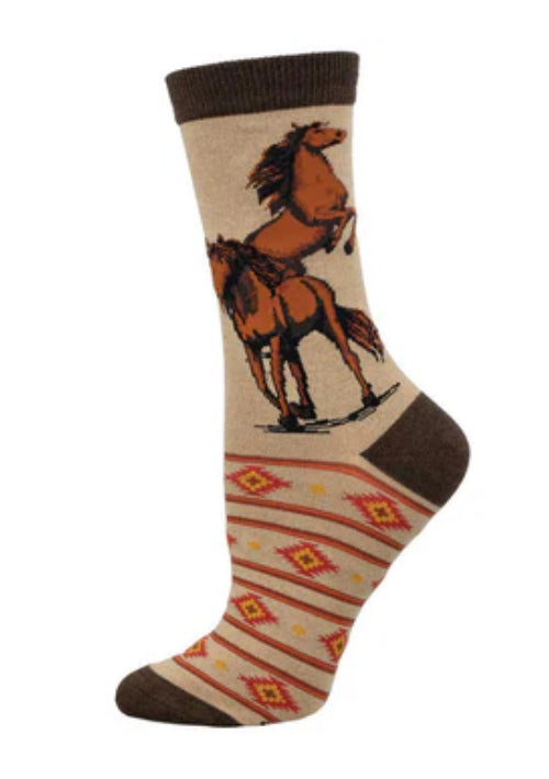 Wild Horses Bamboo Crew Socks