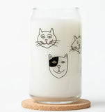 Cat Faces Beer Can Glass