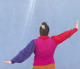 Color Combo Cowl Neck Blouse