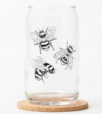 Bumble Bees Beer Can Glass