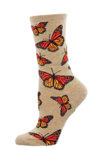 Social Butterfly Cotton Crew Socks