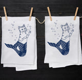 Purrmaid Flour Sack Tea Towel