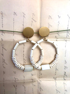 White + Brass Hoops