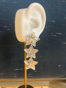 Acrylic Triple Star Dangles (color options)