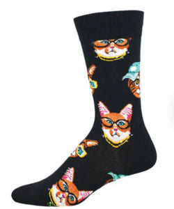 One Cool Cat Cotton Crew Socks
