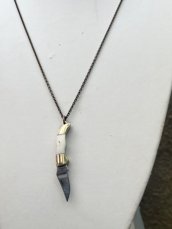 Small Bone Handled Knife Necklace (length options)