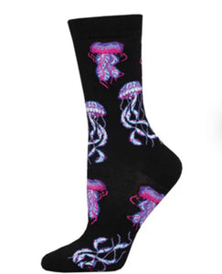 Deep Sea Jellies Bamboo Crew Socks