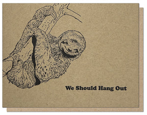 Hang Out Sloth Card