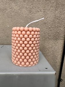Wide Bubbly Pillar Candle (color options)