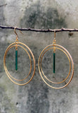 Vintage Emerald Crystal Hoops