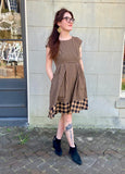 Black and Tan Gingham Devonshire Dress