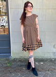 Black and Tan Gingham Devonshire Dress