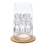 Dogs Can Glass, black ink