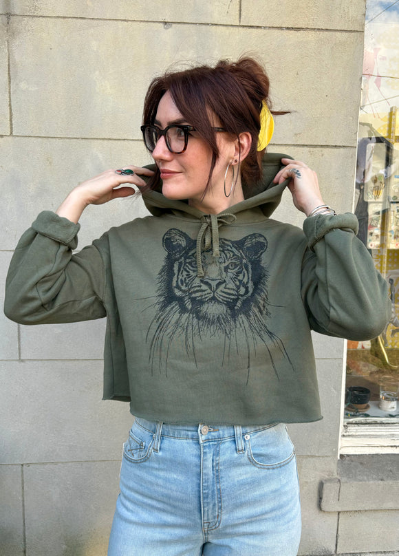 Tiger Mandy Crop Hoodie