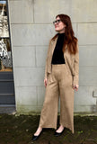 Faux Suede Wide Leg Pant