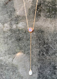 Moonstone Y Drop Necklace