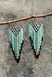 Beaded Handwoven Sonoran Triangle Fringe Earring (color options)