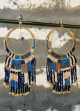 Beaded Handwoven Painted Desert Fringe Earrings (color options)