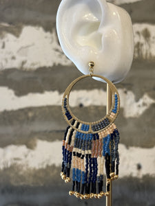 Beaded Handwoven Painted Desert Fringe Earrings (color options)