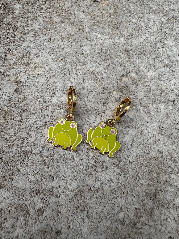 Enamel Frog Earrings