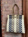 Upcycled Woven Plastic Bag with Closure (color options!)