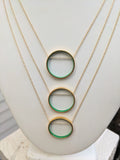 Small Emerald Circle Necklace