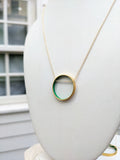 Small Emerald Circle Necklace