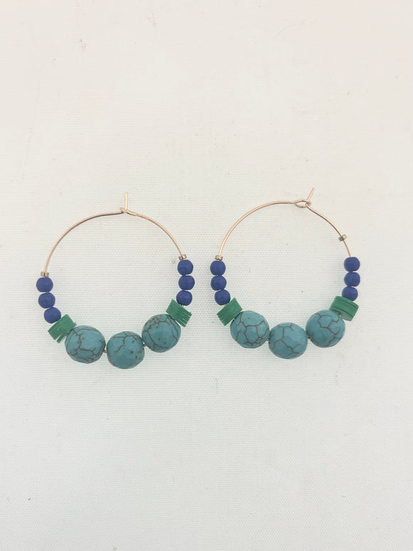 Turquoise + Green + Navy Hoops