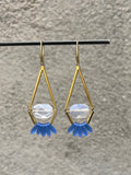 Blue + Faceted Glass Earrings
