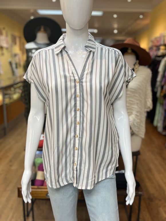 Striped Button Down Shirt (color options)