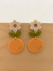 Acrylic Fruit + Flower Dangles (color options)