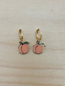 Enamel Peach Earrings