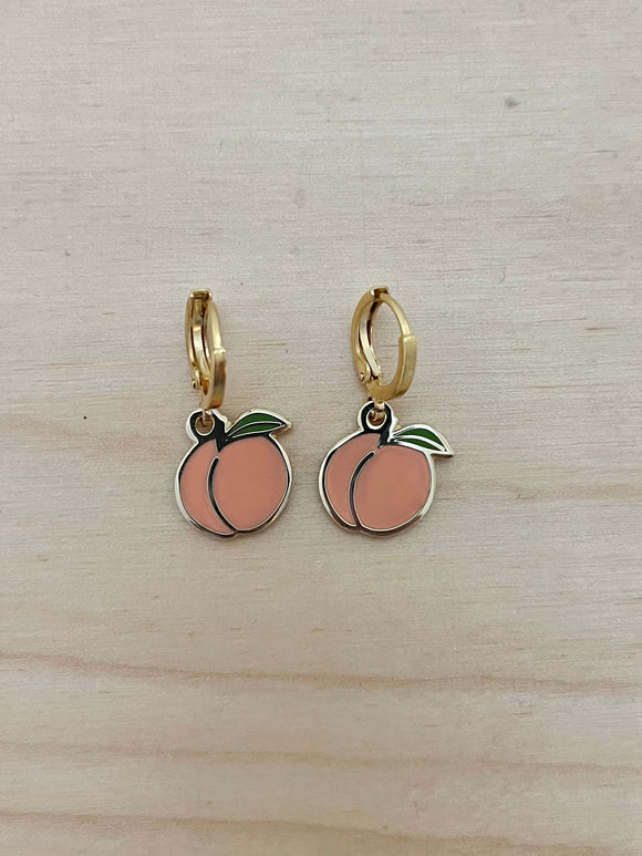 Enamel Peach Earrings