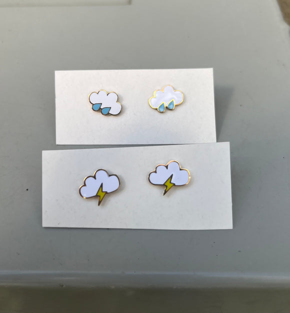 Enamel Storm Cloud Studs (multiple options)