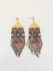 Abstract Floral Fringe Earrings (color options)