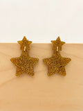 Acrylic Double Star Dangles (color options)