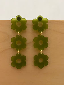 Acrylic Triple Daisy Dangles (color options)