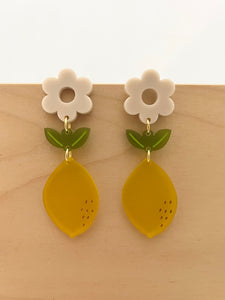 Acrylic Fruit + Flower Dangles (color options)