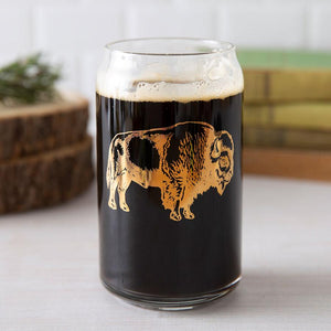 Bison Beer Can Glass