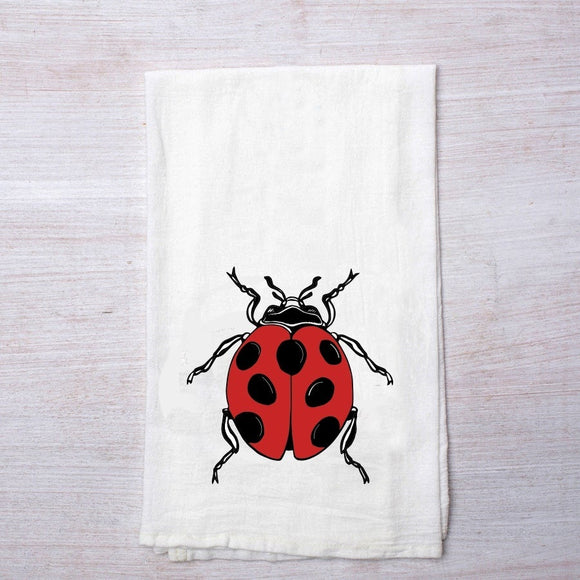Ladybug Flour Sack Tea Towel