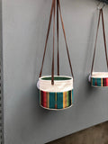 Turquoise Natural Canvas Hanging Planter (size options)