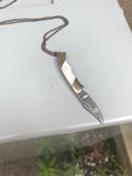 The Penknife Necklace, Large, Brass Chain