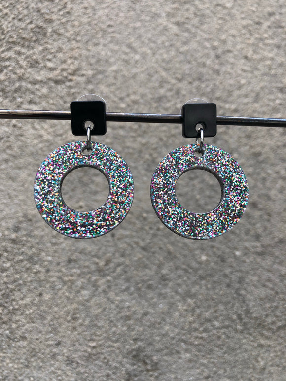 The Black + Glitter Two Tone Earrings (multiple options)